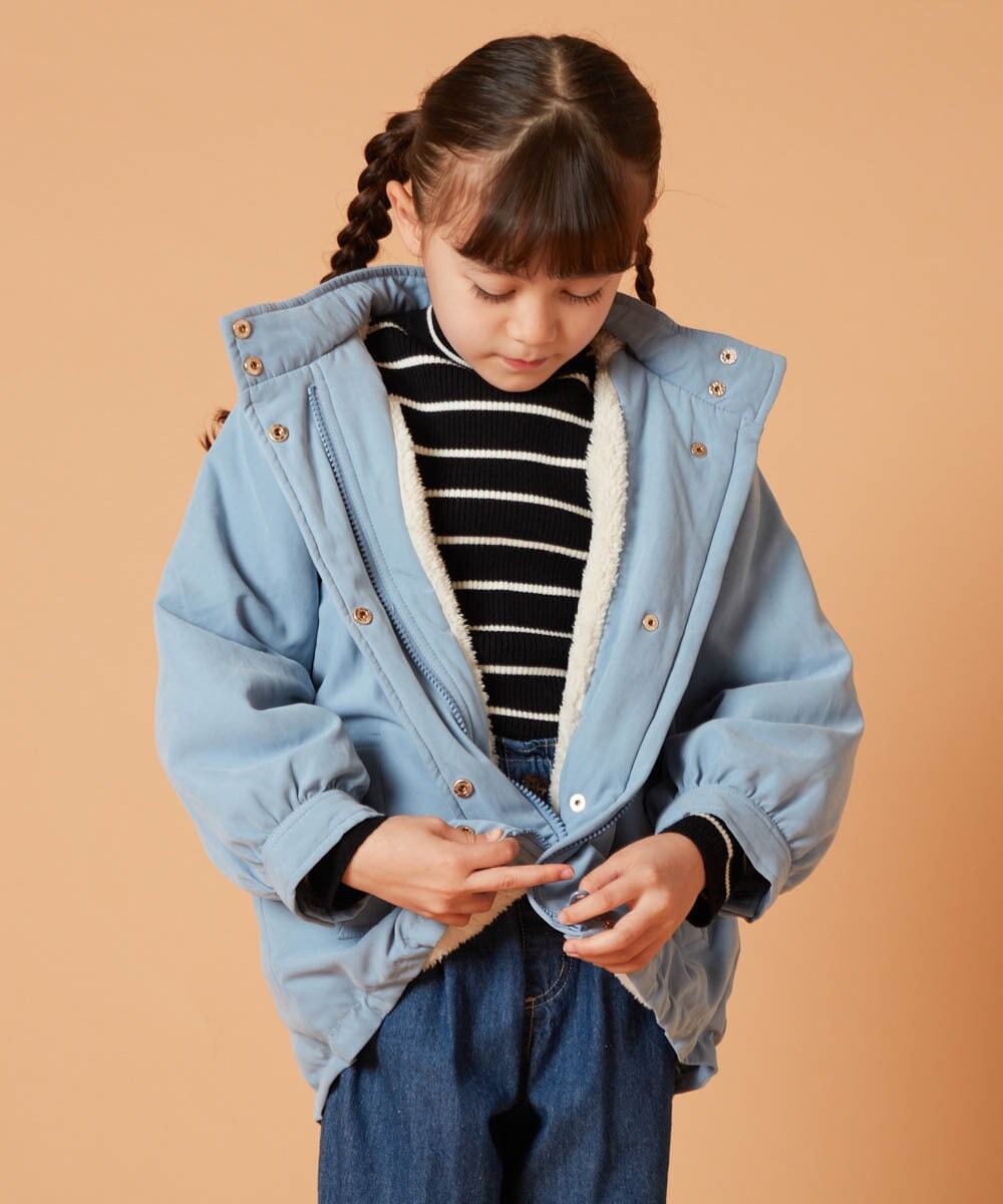 KJJAW01064 a.v.v KIDS(アー・ヴェ・ヴェ) [140-150]【3WAY】裏ボアマウンテンパーカー ベージュ