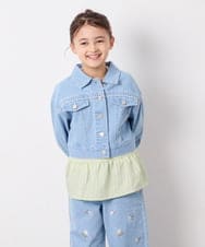 KJJED35064 a.v.v KIDS(アー・ヴェ・ヴェ) [120-160]レースGジャン ライトブルー