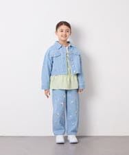 KJJED35064 a.v.v KIDS(アー・ヴェ・ヴェ) [120-160]レースGジャン ライトブルー