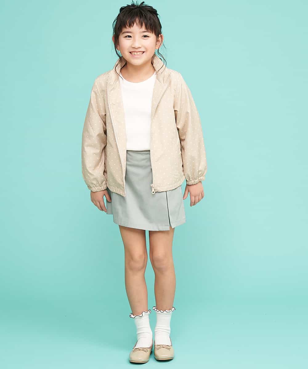 KJJEK01039 a.v.v KIDS(アー・ヴェ・ヴェ) [140-150]【洗える】ドットプリントウィンドブレーカー ベージュ