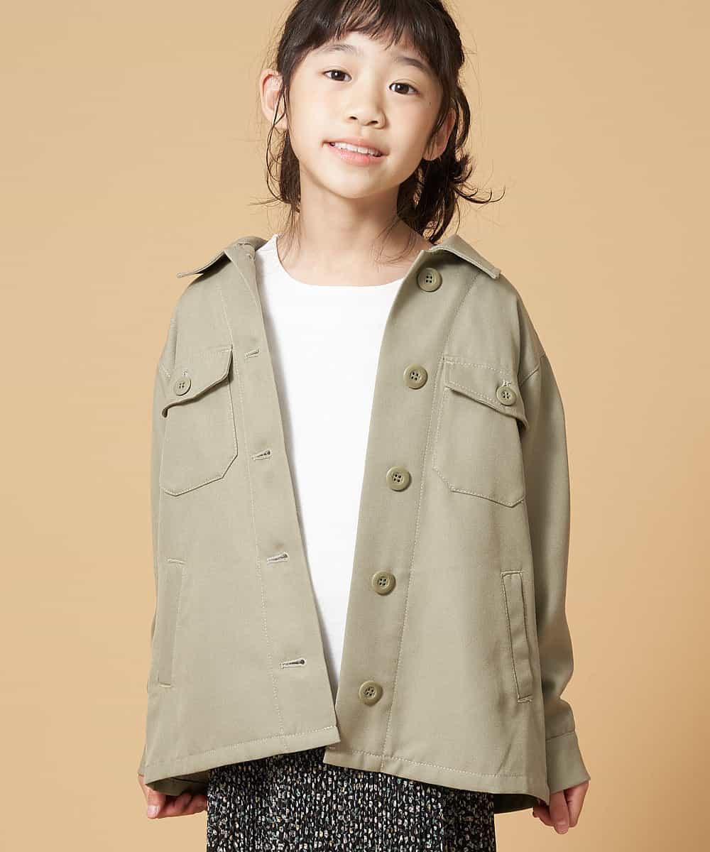 KJJEN21049 a.v.v KIDS(アー・ヴェ・ヴェ) [140-150]ワークシャツジャケット カーキ