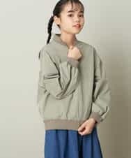 KJJEP30039 a.v.v KIDS(アー・ヴェ・ヴェ) [100-130]【洗濯機で洗える】バックフリルブルゾン カーキ