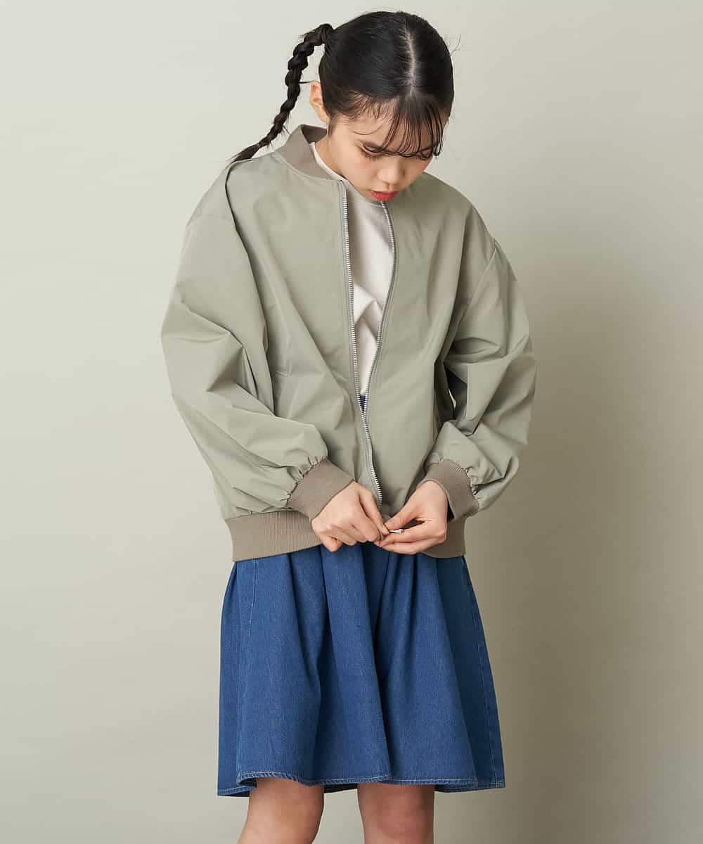 KJJEP30039 a.v.v KIDS(アー・ヴェ・ヴェ) [100-130]【洗濯機で洗える】バックフリルブルゾン ブルー
