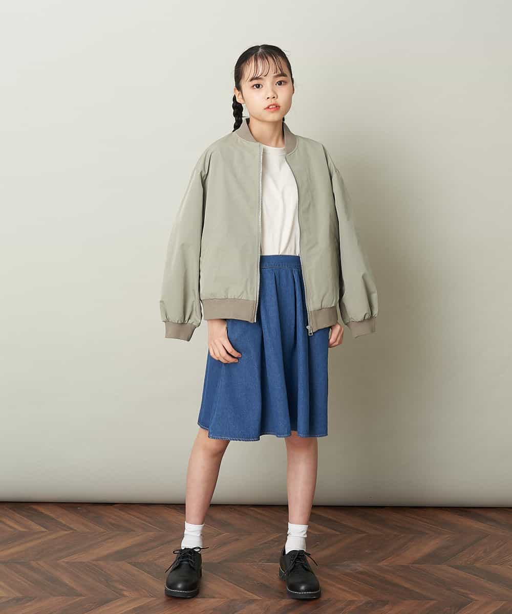 KJJEP30039 a.v.v KIDS(アー・ヴェ・ヴェ) [100-130]【洗濯機で洗える】バックフリルブルゾン ブルー