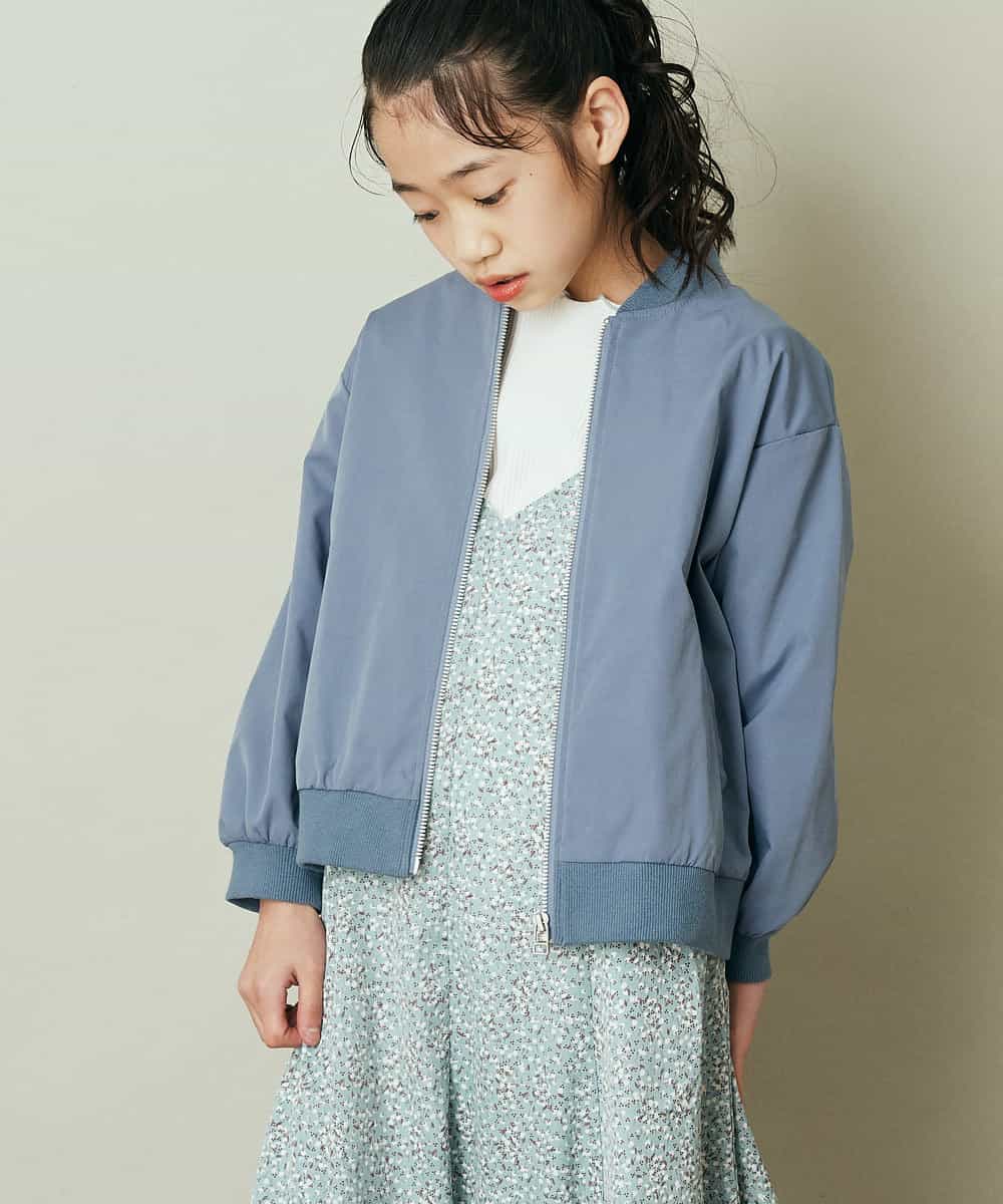 KJJEP30039 a.v.v KIDS(アー・ヴェ・ヴェ) [100-130]【洗濯機で洗える】バックフリルブルゾン ブルー