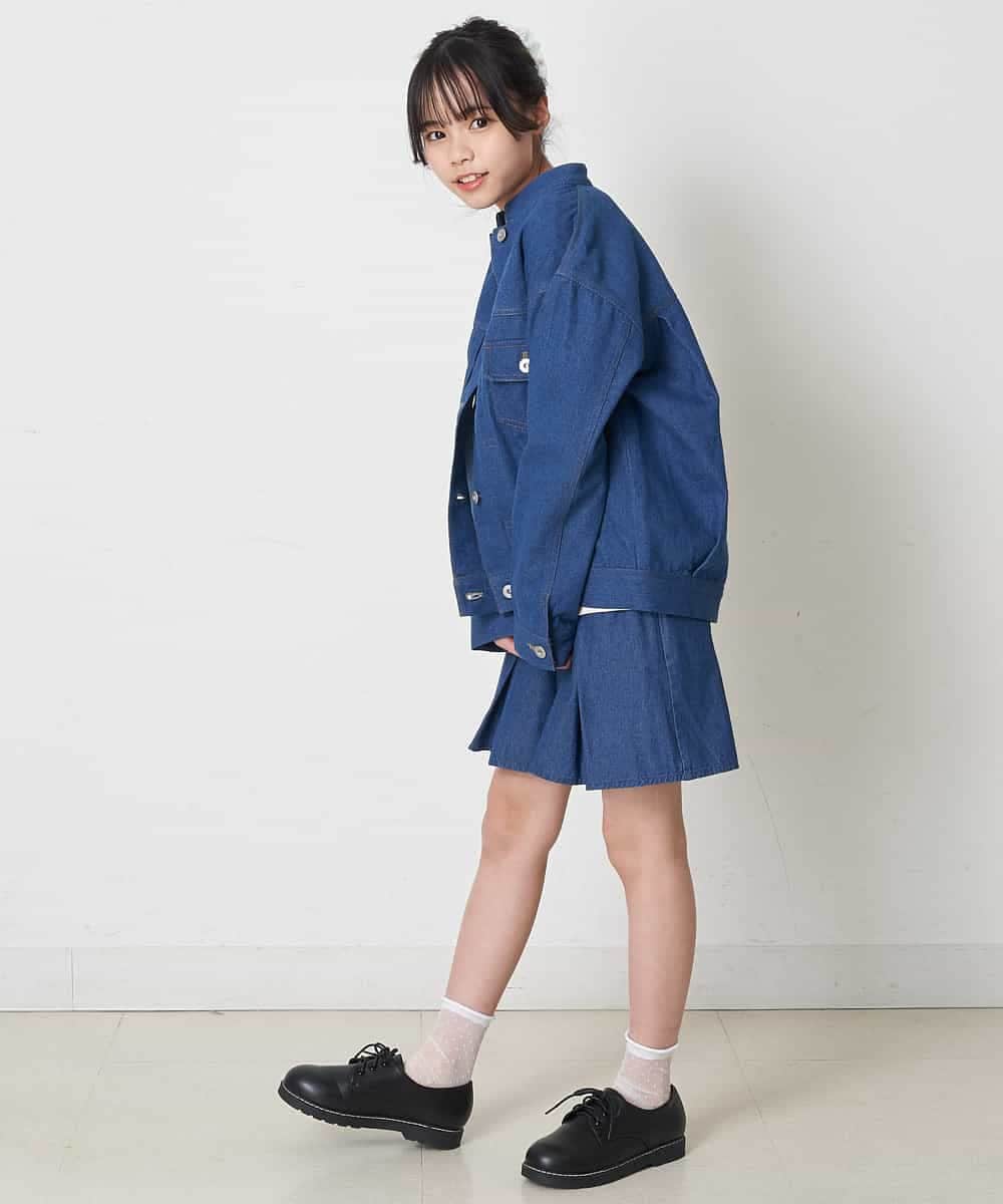 KJJEP34049 a.v.v KIDS(アー・ヴェ・ヴェ) [100-130]【洗える/セットアップ対応】マオカラージージャン ラベンダー