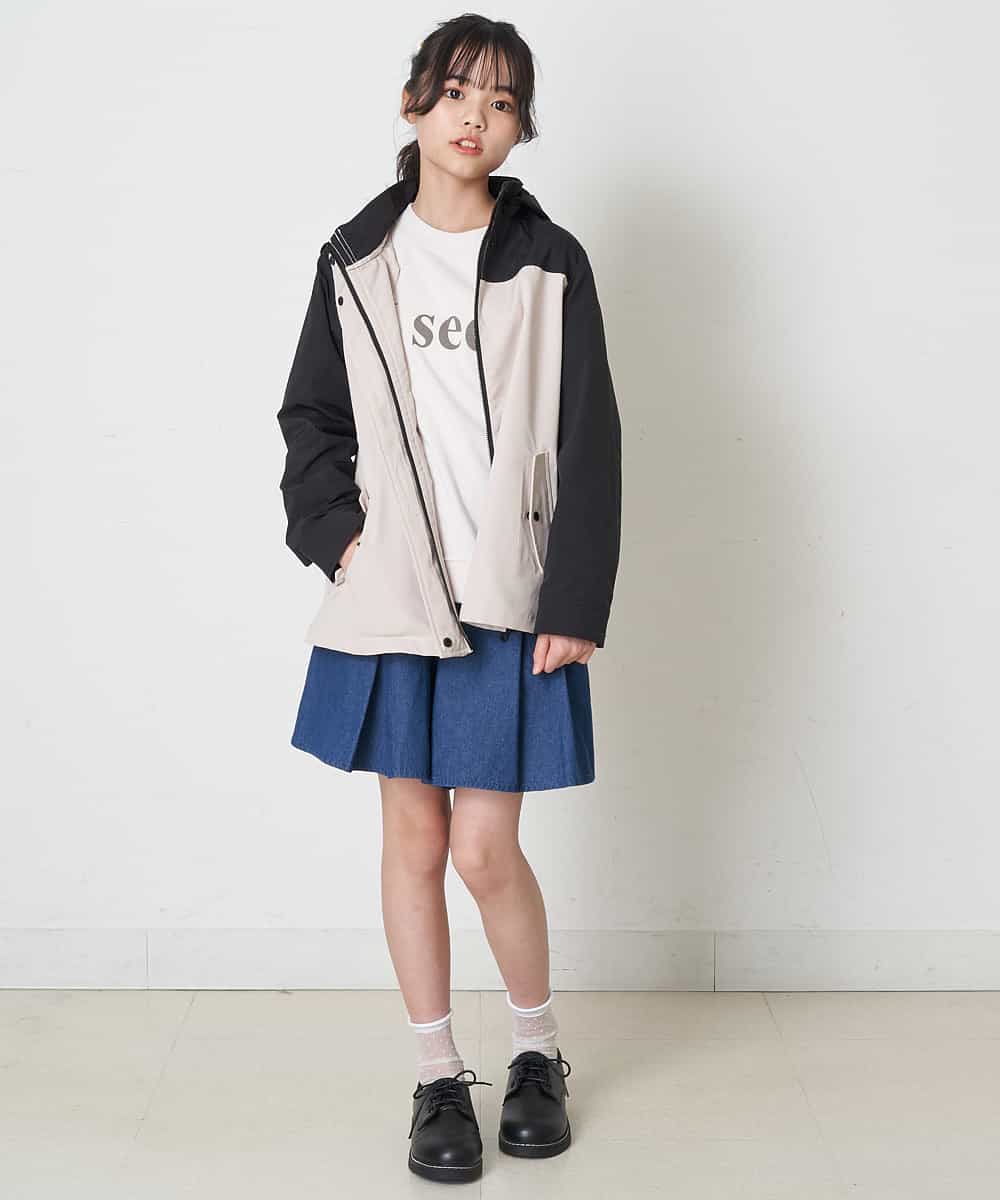 KJJEQ31054 a.v.v KIDS(アー・ヴェ・ヴェ) [140-150]【洗濯機で洗える】バックプリーツマウンテンパーカー ベージュ