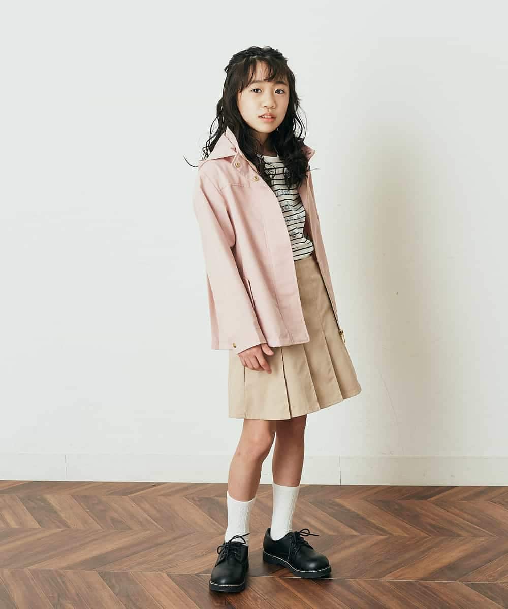 KJJEQ31054 a.v.v KIDS(アー・ヴェ・ヴェ) [140-150]【洗濯機で洗える】バックプリーツマウンテンパーカー ベージュ