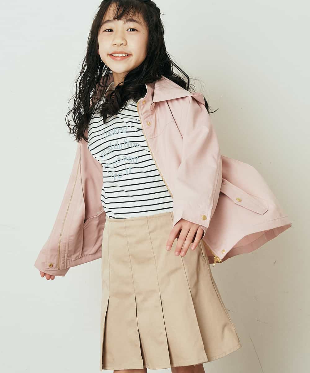 KJJEQ31054 a.v.v KIDS(アー・ヴェ・ヴェ) [140-150]【洗濯機で洗える】バックプリーツマウンテンパーカー ベージュ