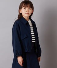 KJJEV30054 a.v.v KIDS(アー・ヴェ・ヴェ) [100-130]【セットアップ対応】ステンカラージップブルゾン ネイビー