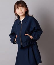 KJJEV30054 a.v.v KIDS(アー・ヴェ・ヴェ) [100-130]【セットアップ対応】ステンカラージップブルゾン ネイビー