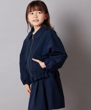 KJJEV30054 a.v.v KIDS(アー・ヴェ・ヴェ) [100-130]【セットアップ対応】ステンカラージップブルゾン ネイビー