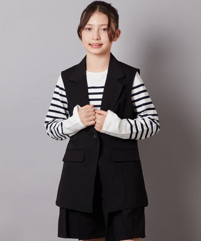 KJJEW31054 a.v.v KIDS [140-150]【セットアップ対応】スリーブレステーラージャケット