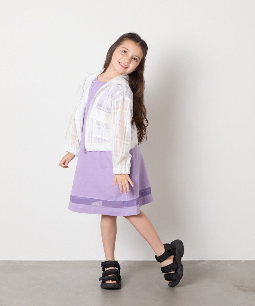 KJJFB40054 a.v.v KIDS(アー・ヴェ・ヴェ) [140-150]シアーチェックブルゾン ブラック