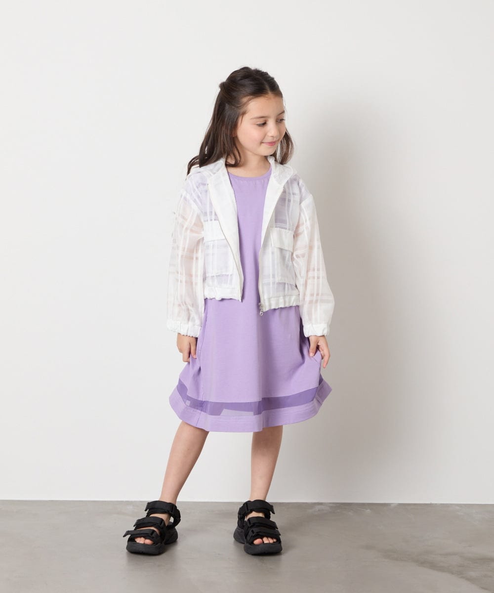 KJJFB40054 a.v.v KIDS(アー・ヴェ・ヴェ) [140-150]シアーチェックブルゾン ブラック