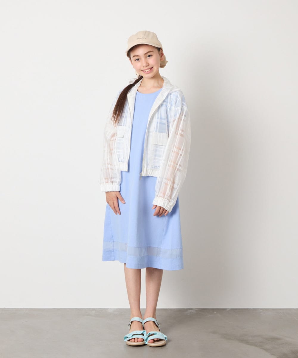 KJJFB40054 a.v.v KIDS(アー・ヴェ・ヴェ) [140-150]シアーチェックブルゾン ブラック