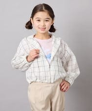 KJJFD40054 a.v.v KIDS(アー・ヴェ・ヴェ) [120-160]ドロストシアーチェックブルゾン ホワイト