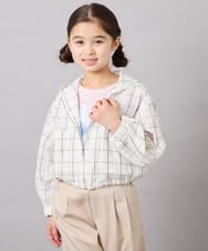 KJJFD40054 a.v.v KIDS(アー・ヴェ・ヴェ) [120-160]ドロストシアーチェックブルゾン ホワイト