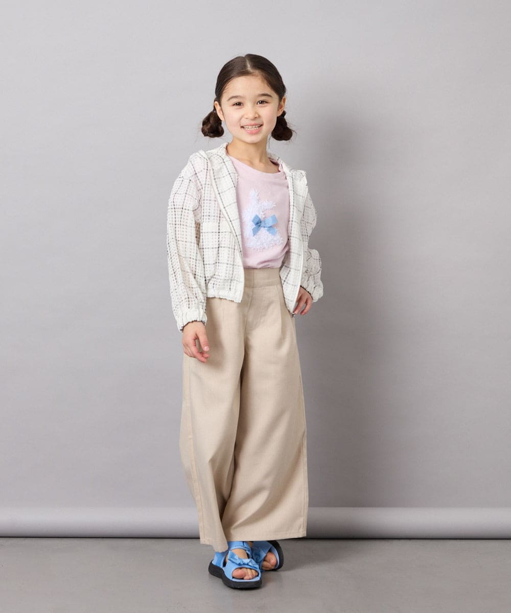 KJJFD40054 a.v.v KIDS(アー・ヴェ・ヴェ) [120-160]ドロストシアーチェックブルゾン ホワイト