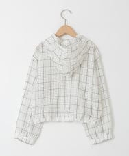 KJJFD40054 a.v.v KIDS(アー・ヴェ・ヴェ) [120-160]ドロストシアーチェックブルゾン ホワイト