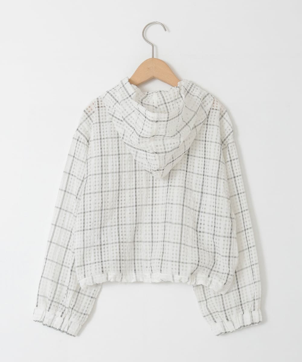 KJJFD40054 a.v.v KIDS(アー・ヴェ・ヴェ) [120-160]ドロストシアーチェックブルゾン ホワイト