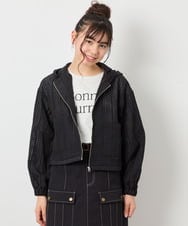 KJJFD40054 a.v.v KIDS(アー・ヴェ・ヴェ) [120-160]ドロストシアーチェックブルゾン ブラック