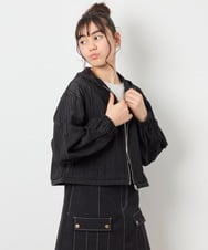 KJJFD40054 a.v.v KIDS(アー・ヴェ・ヴェ) [120-160]ドロストシアーチェックブルゾン ブラック