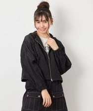 KJJFD40054 a.v.v KIDS(アー・ヴェ・ヴェ) [120-160]ドロストシアーチェックブルゾン ブラック