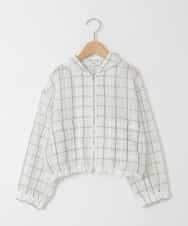 KJJFD40054 a.v.v KIDS(アー・ヴェ・ヴェ) [120-160]ドロストシアーチェックブルゾン ホワイト