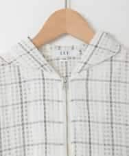 KJJFD40054 a.v.v KIDS(アー・ヴェ・ヴェ) [120-160]ドロストシアーチェックブルゾン ホワイト