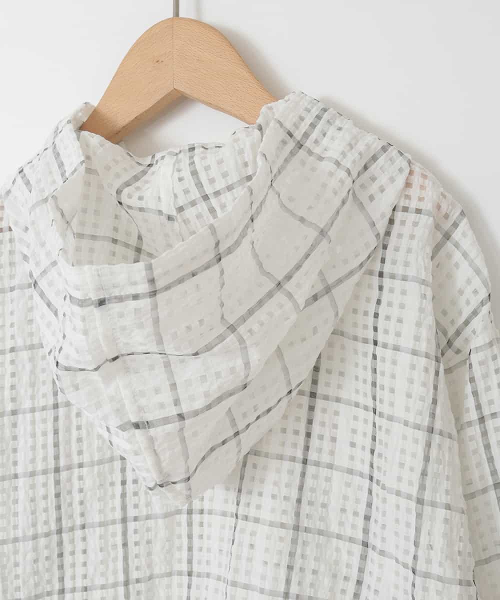 KJJFD40054 a.v.v KIDS(アー・ヴェ・ヴェ) [120-160]ドロストシアーチェックブルゾン ホワイト