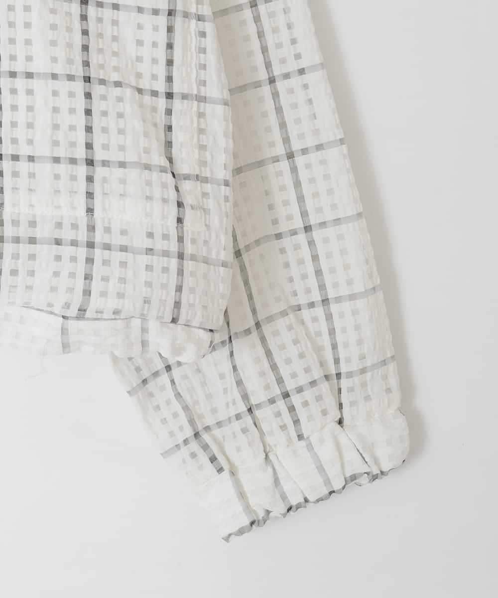 KJJFD40054 a.v.v KIDS(アー・ヴェ・ヴェ) [120-160]ドロストシアーチェックブルゾン ホワイト