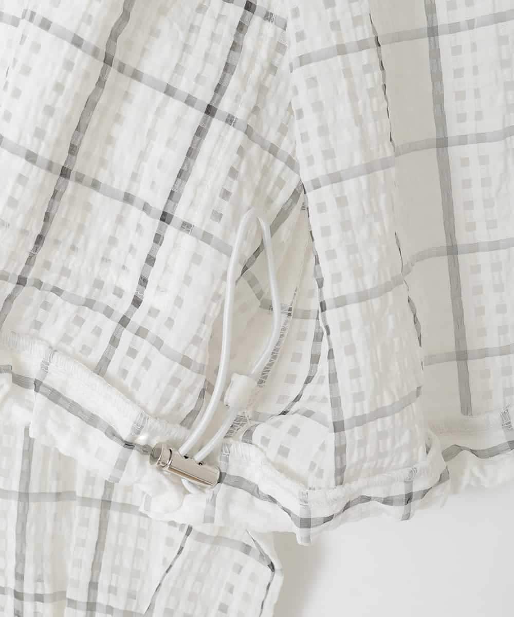 KJJFD40054 a.v.v KIDS(アー・ヴェ・ヴェ) [120-160]ドロストシアーチェックブルゾン ホワイト