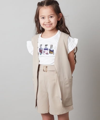 KJJFS45034 a.v.v KIDS [120-130]【セットアップ対応】ジップアップジレ