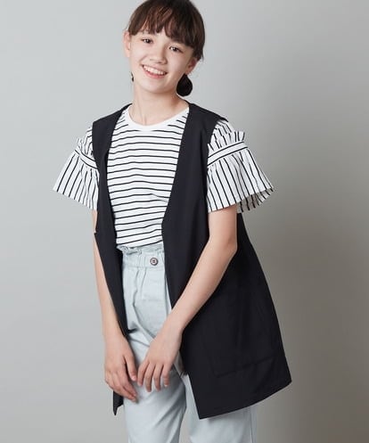 KJJFT45039 a.v.v KIDS [140-150]【セットアップ対応】ジップアップジレ