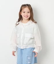 KJJGD55059 a.v.v KIDS(アー・ヴェ・ヴェ) [130-160]フード付きシアーサマージャケット ホワイト