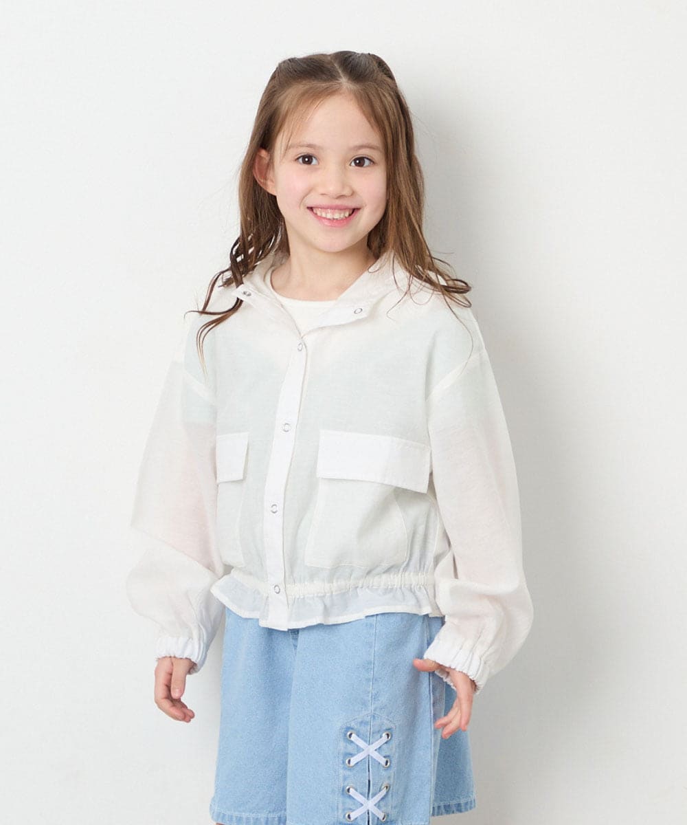 KJJGD55059 a.v.v KIDS(アー・ヴェ・ヴェ) [130-160]フード付きシアーサマージャケット ホワイト