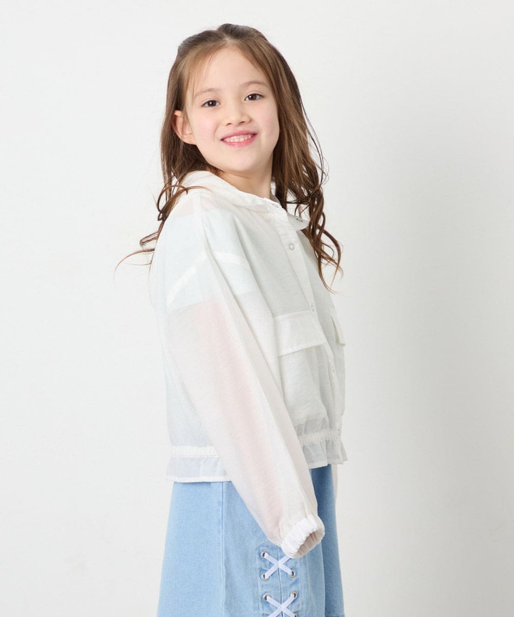 KJJGD55059 a.v.v KIDS(アー・ヴェ・ヴェ) [130-160]フード付きシアーサマージャケット ホワイト