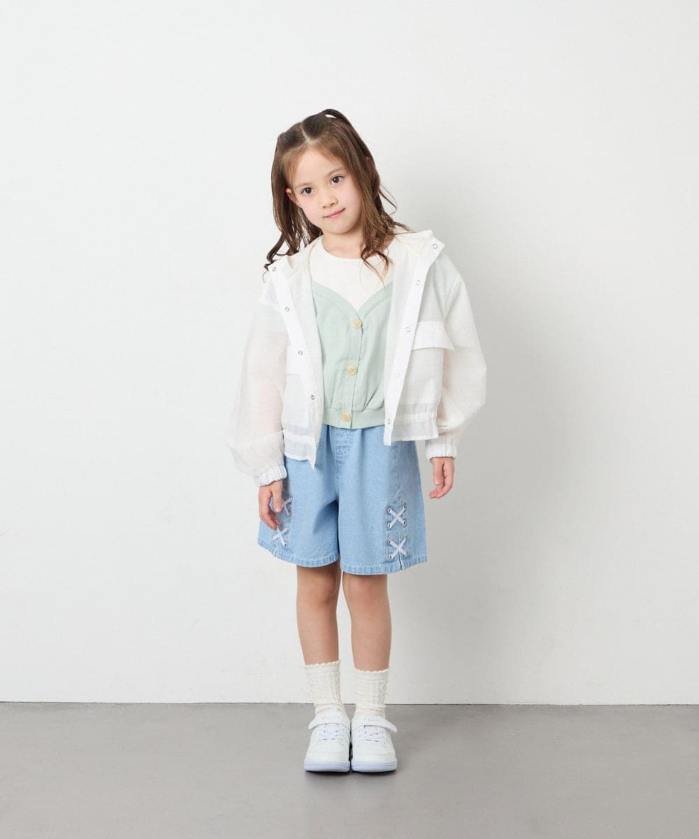 KJJGD55059 a.v.v KIDS(アー・ヴェ・ヴェ) [130-160]フード付きシアーサマージャケット ホワイト