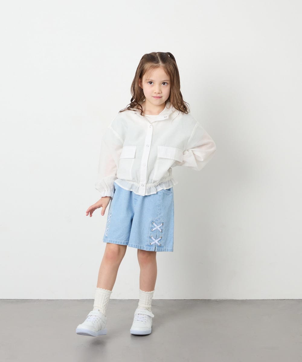 KJJGD55059 a.v.v KIDS(アー・ヴェ・ヴェ) [130-160]フード付きシアーサマージャケット ホワイト