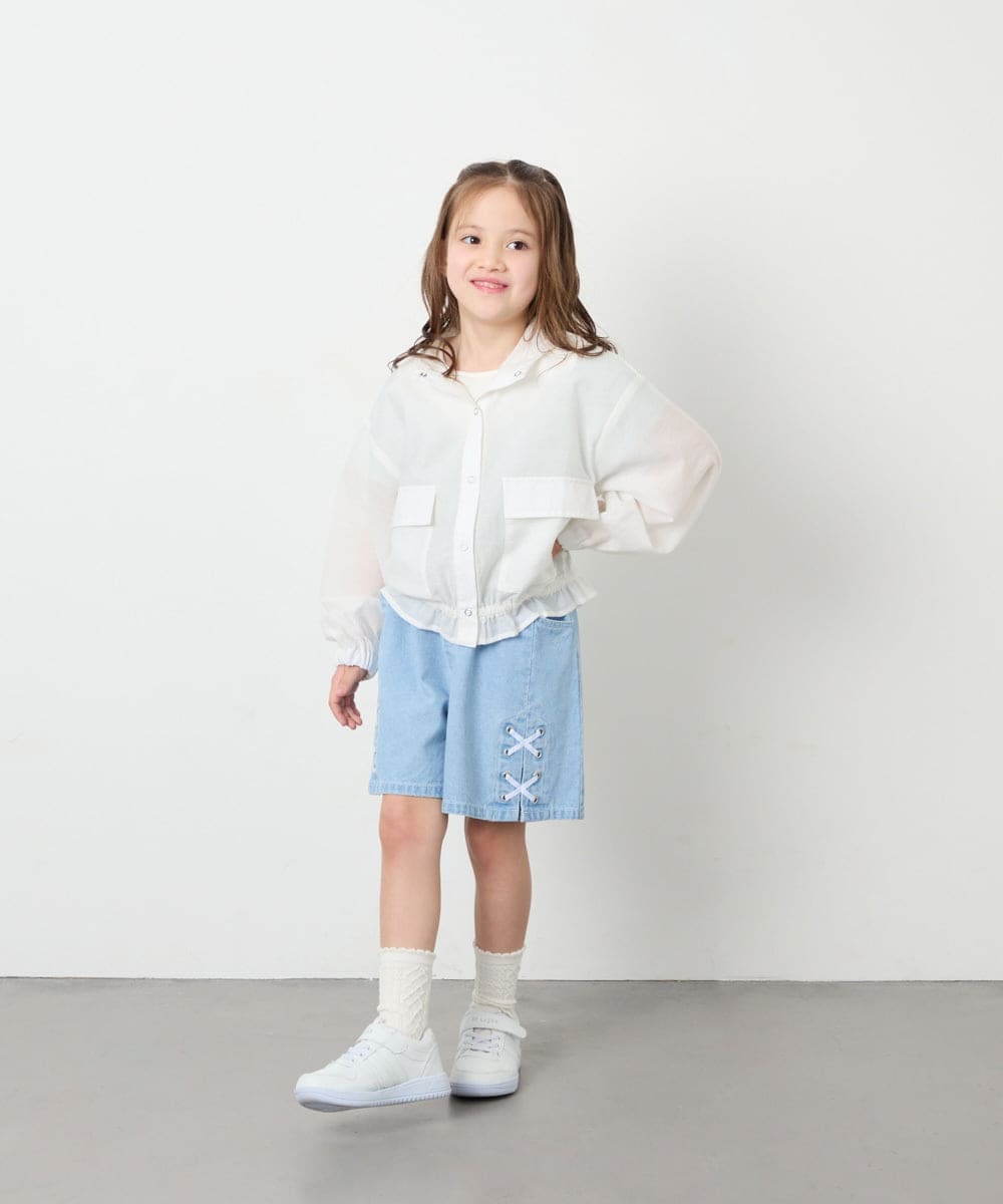 KJJGD55059 a.v.v KIDS(アー・ヴェ・ヴェ) [130-160]フード付きシアーサマージャケット ホワイト