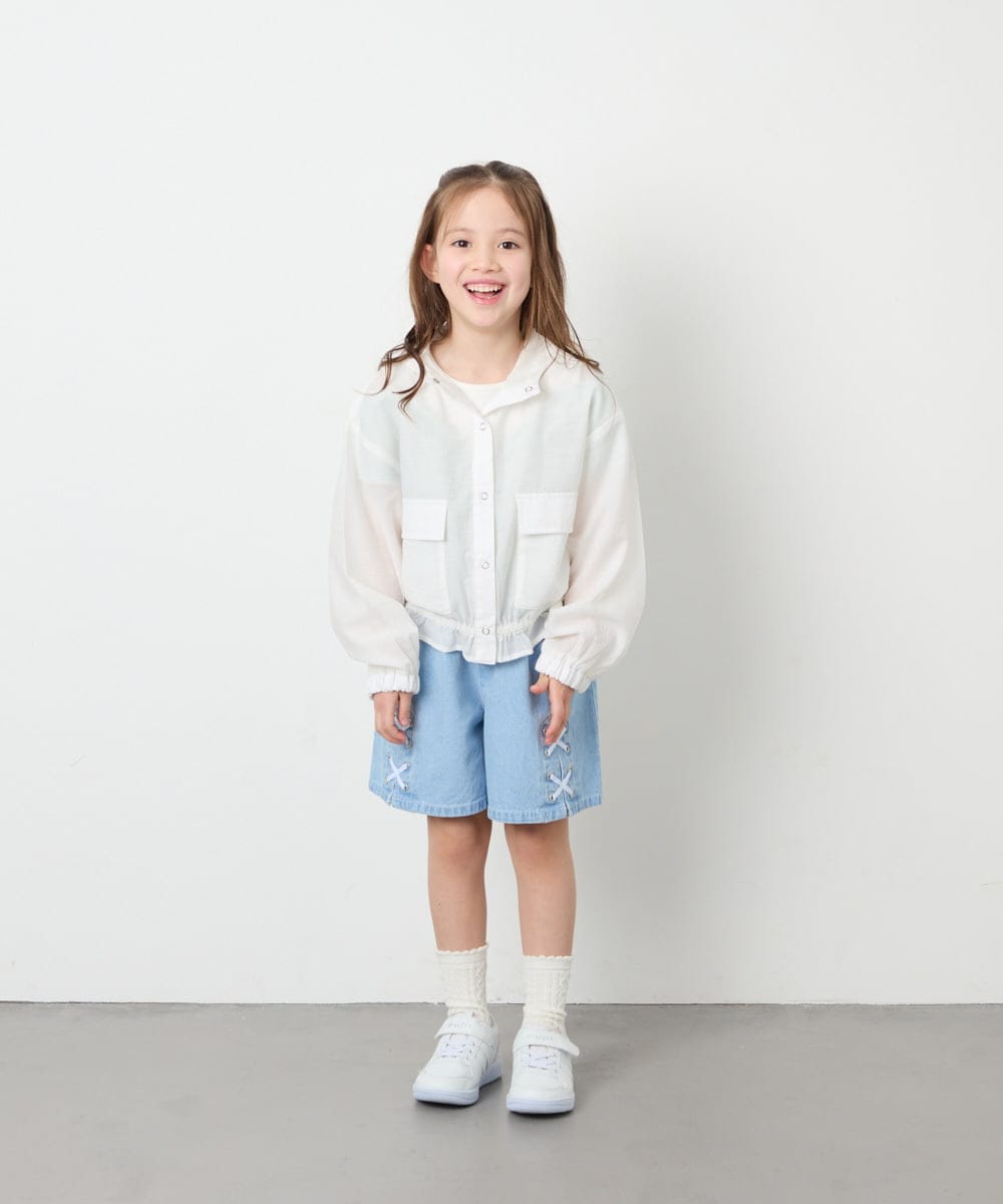 KJJGD55059 a.v.v KIDS(アー・ヴェ・ヴェ) [130-160]フード付きシアーサマージャケット ホワイト