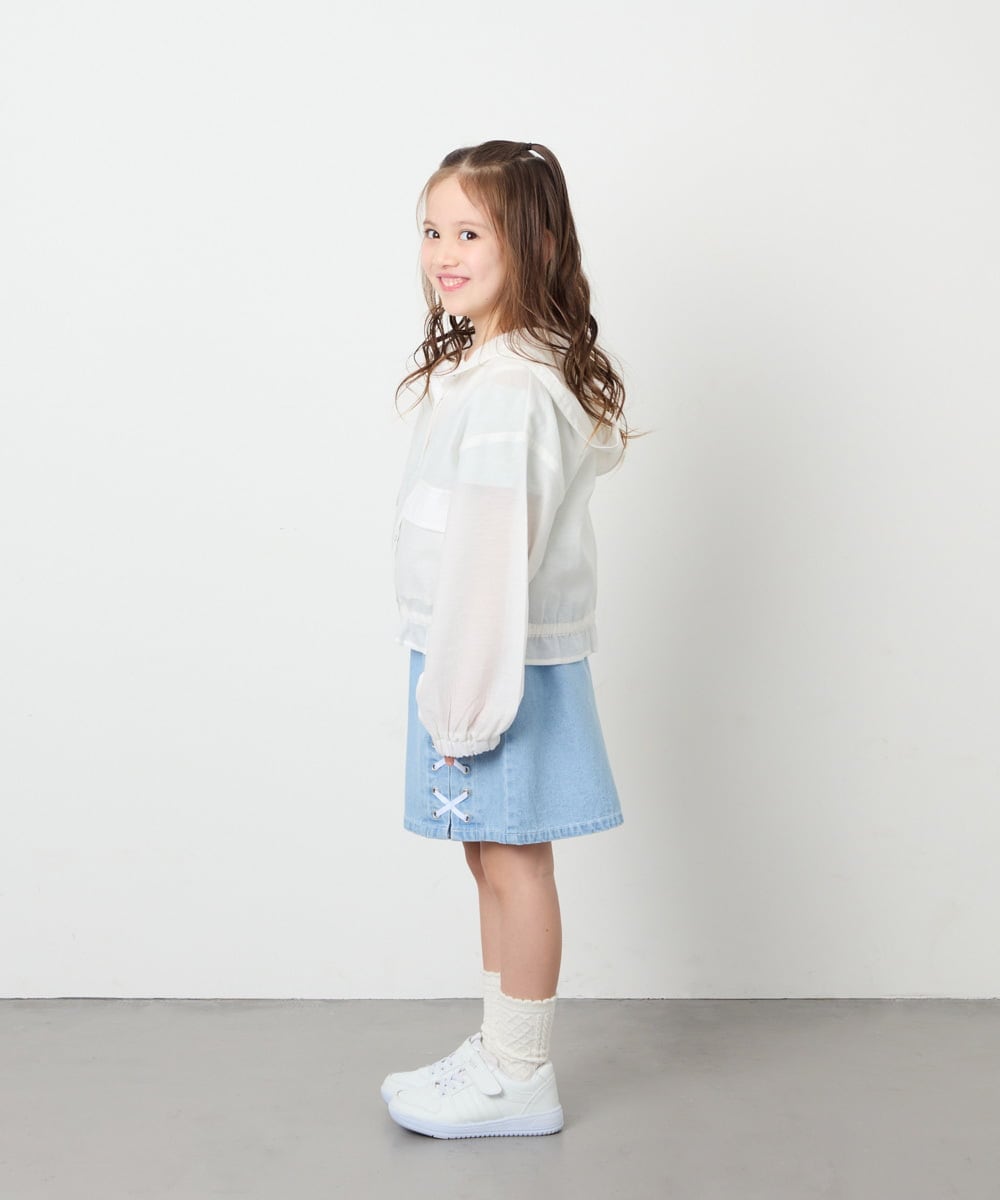 KJJGD55059 a.v.v KIDS(アー・ヴェ・ヴェ) [130-160]フード付きシアーサマージャケット ホワイト