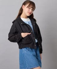 KJJGD55059 a.v.v KIDS(アー・ヴェ・ヴェ) [130-160]フード付きシアーサマージャケット ブラック