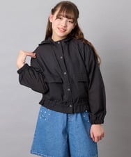 KJJGD55059 a.v.v KIDS(アー・ヴェ・ヴェ) [130-160]フード付きシアーサマージャケット ブラック