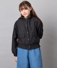 KJJGD55059 a.v.v KIDS(アー・ヴェ・ヴェ) [130-160]フード付きシアーサマージャケット ブラック
