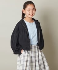 KJJGT01044 a.v.v KIDS(アー・ヴェ・ヴェ) [140-150]ショート丈パーカー ブラック