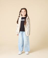 KJJJA40059 a.v.v KIDS(アー・ヴェ・ヴェ) [130-160]配色ラインギャザーブルゾン ベージュ