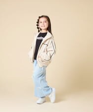 KJJJA40059 a.v.v KIDS(アー・ヴェ・ヴェ) [130-160]配色ラインギャザーブルゾン ベージュ