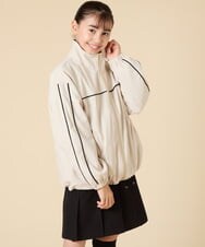 KJJJA40059 a.v.v KIDS(アー・ヴェ・ヴェ) [130-160]配色ラインギャザーブルゾン ベージュ